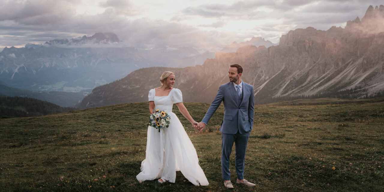 Sunrise Elopement at Passo Giau