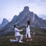 Portraits near Cadini di Misurina after a mountain engagement session